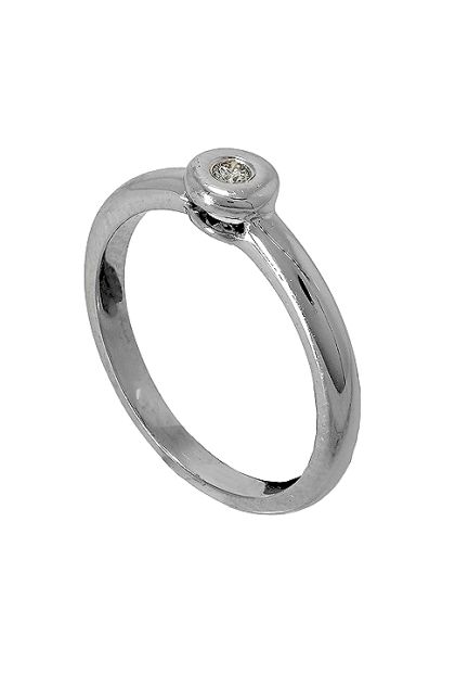 Anillo de compromiso oro blanco 18 ktes y diamante -precios baratos - rfcia 027_141-S