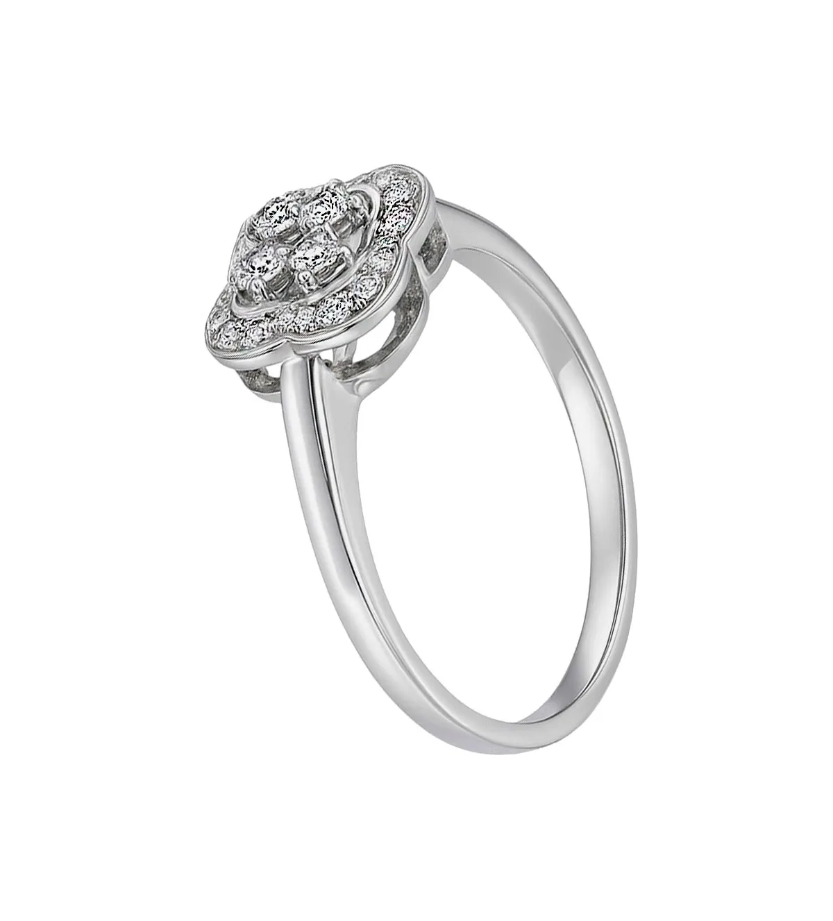 Anillo de compromiso oro blanco y diamantes "ArtdecoXXI" anillo-de-compromiso-oro-blanco-18k-con-brillantes-modelo-trebol-210_1217 modelo mano toma oblicua