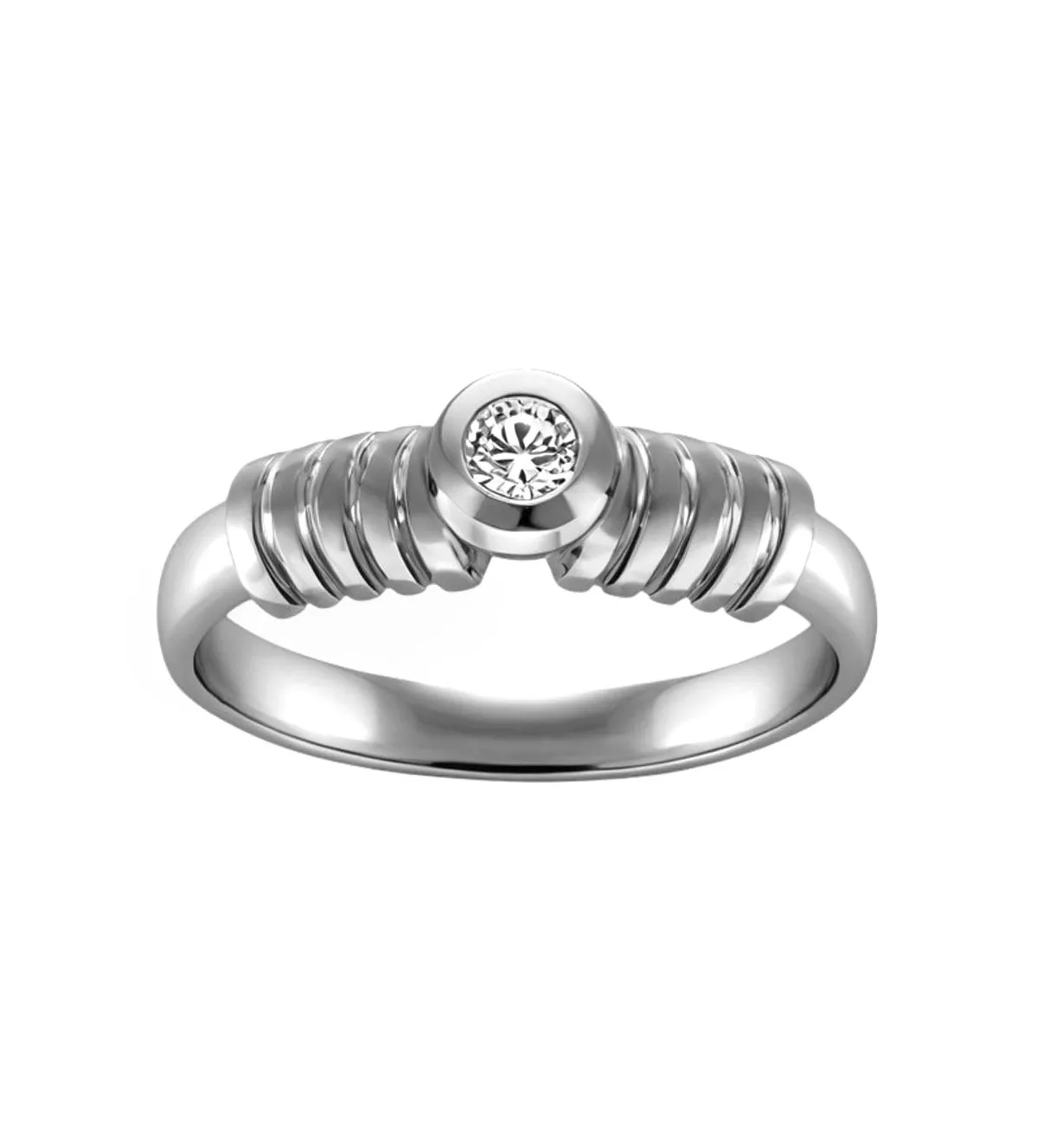 Anillo de compromiso oro blanco y diamante "ETERNO" anillo de compromiso oro blanco con diamante