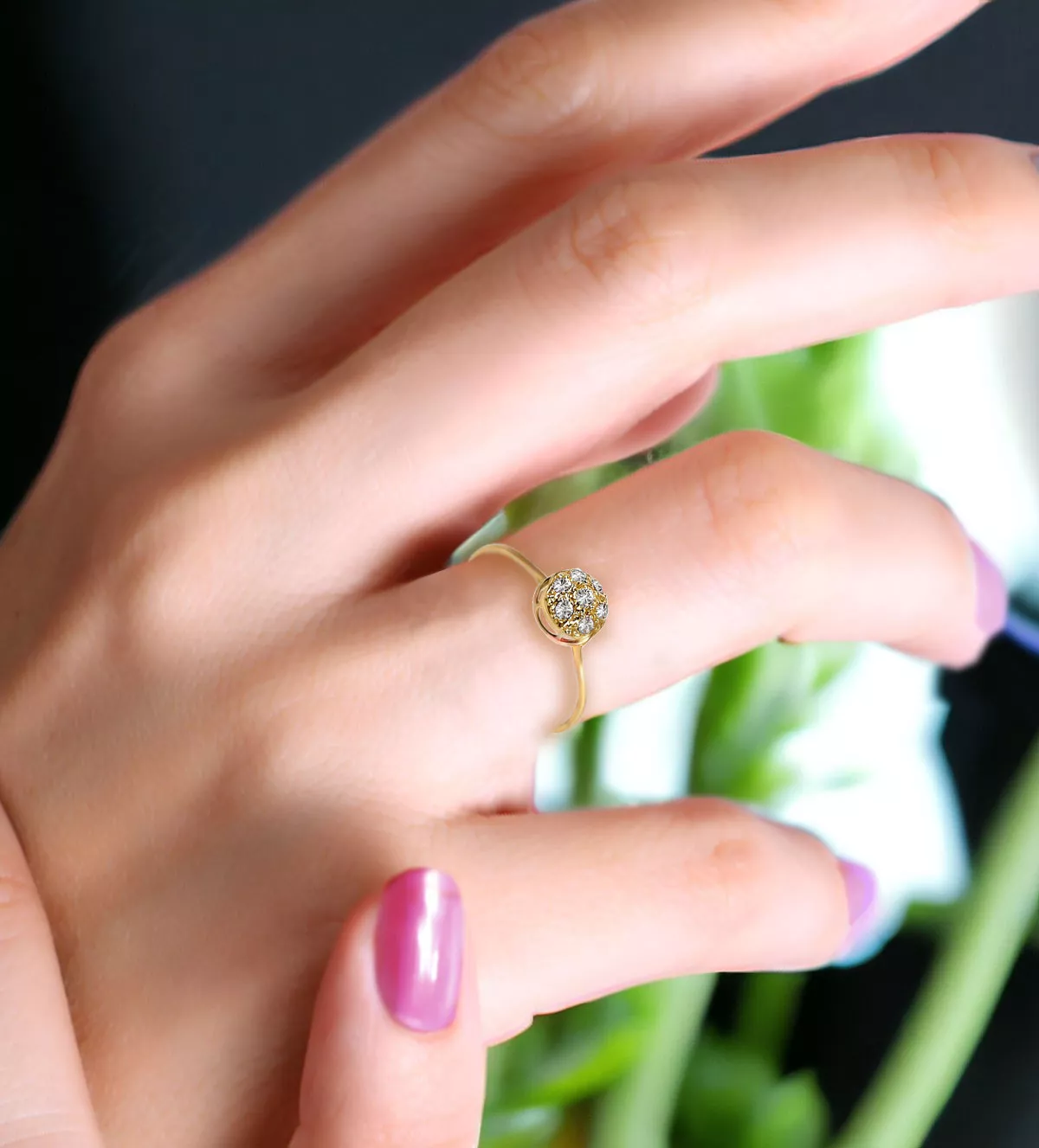 anillo de oro 18k con circonitas 052 507 S 10