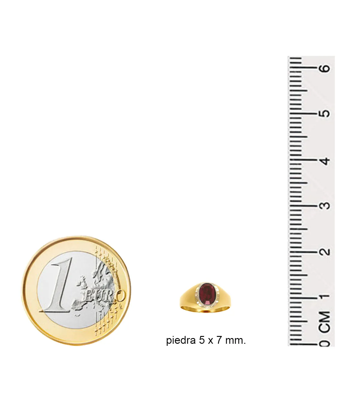 Anillo de oro sello para niño símil rubí 002_107-SR anillo de oro 18k para nino simil rubi 002_107-SR medidas