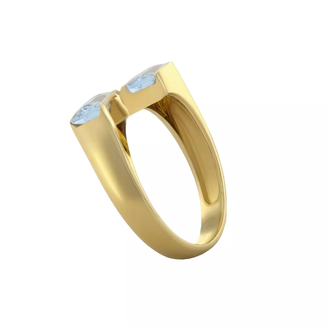 Anillo de oro con topacios azules "ENCUENTRO" anillo de oro ENCUENTRO toma lateral