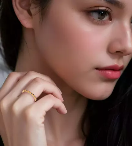 anillo de oro ajustador oro amarillo y zafiros 192 Z0454 ZF OA 10