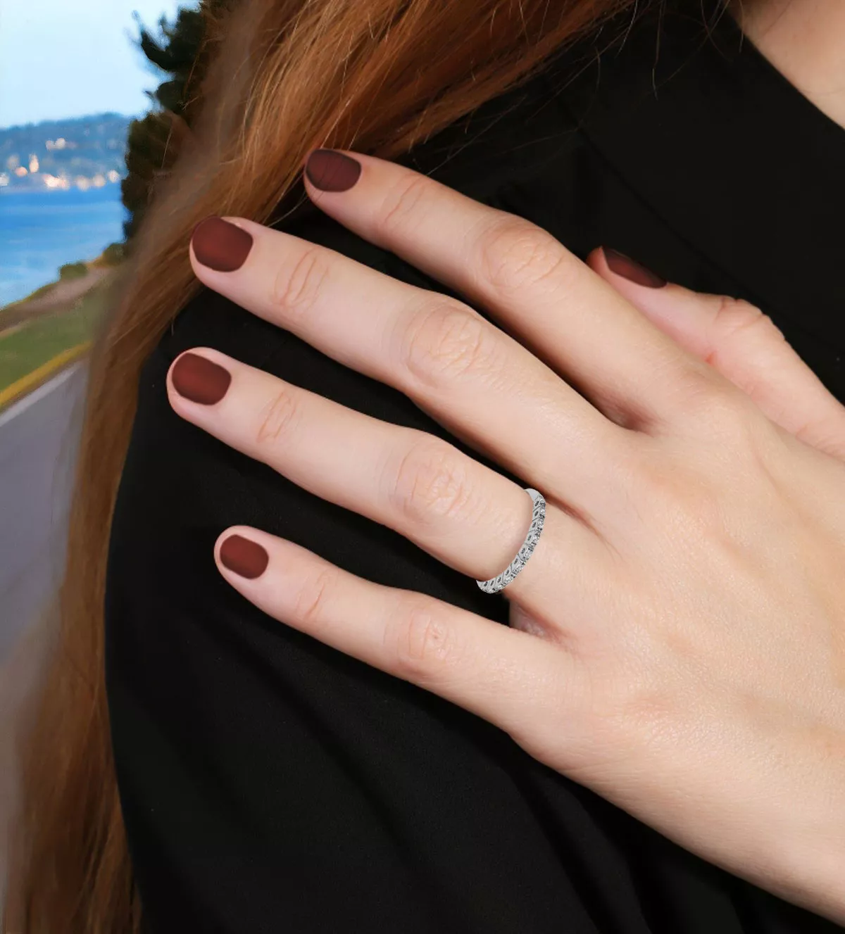 Anillo de oro blanco ajustador con brillantes Anillo de oro blanco ajustador con brillantes - Imagen 2