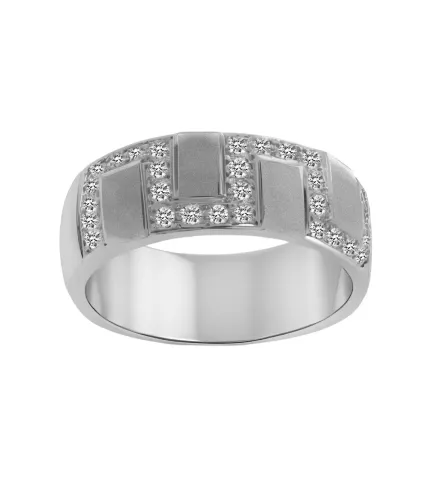 anillo de oro blanco 18k con diamantes