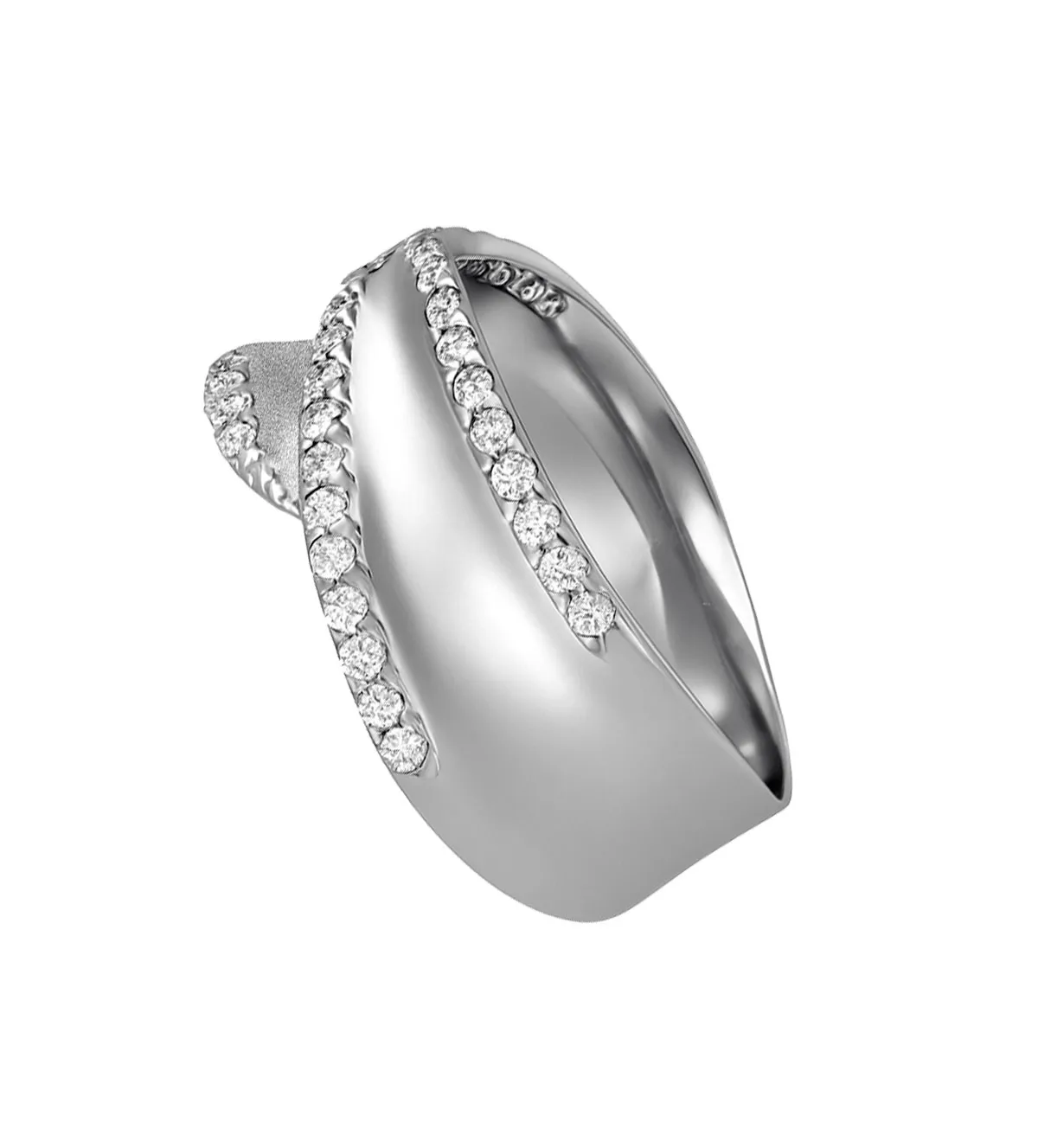 Anillo de oro blanco 18K con circones 083_JI177 anillo de oro blanco con circones 083_JI177 toma lateral