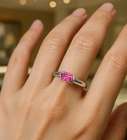 anillo de oro blanco con cuarzo rosa 139 0006 s ob 10