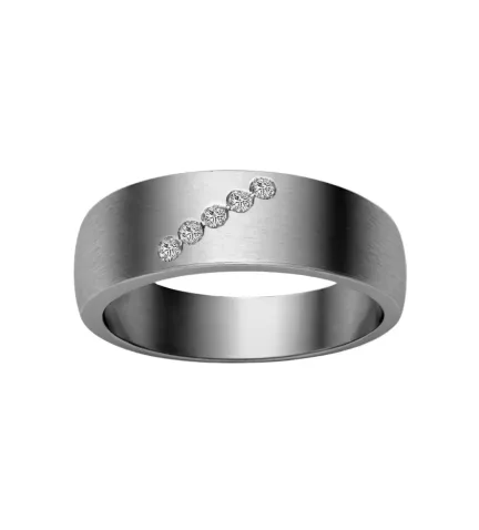 anillo de oro blanco con diamantes Cinthya vista frontal