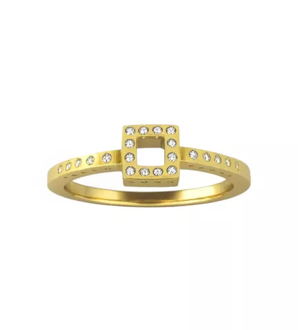 anillo de oro amadrillo con brillantes Cuadrante de Luz