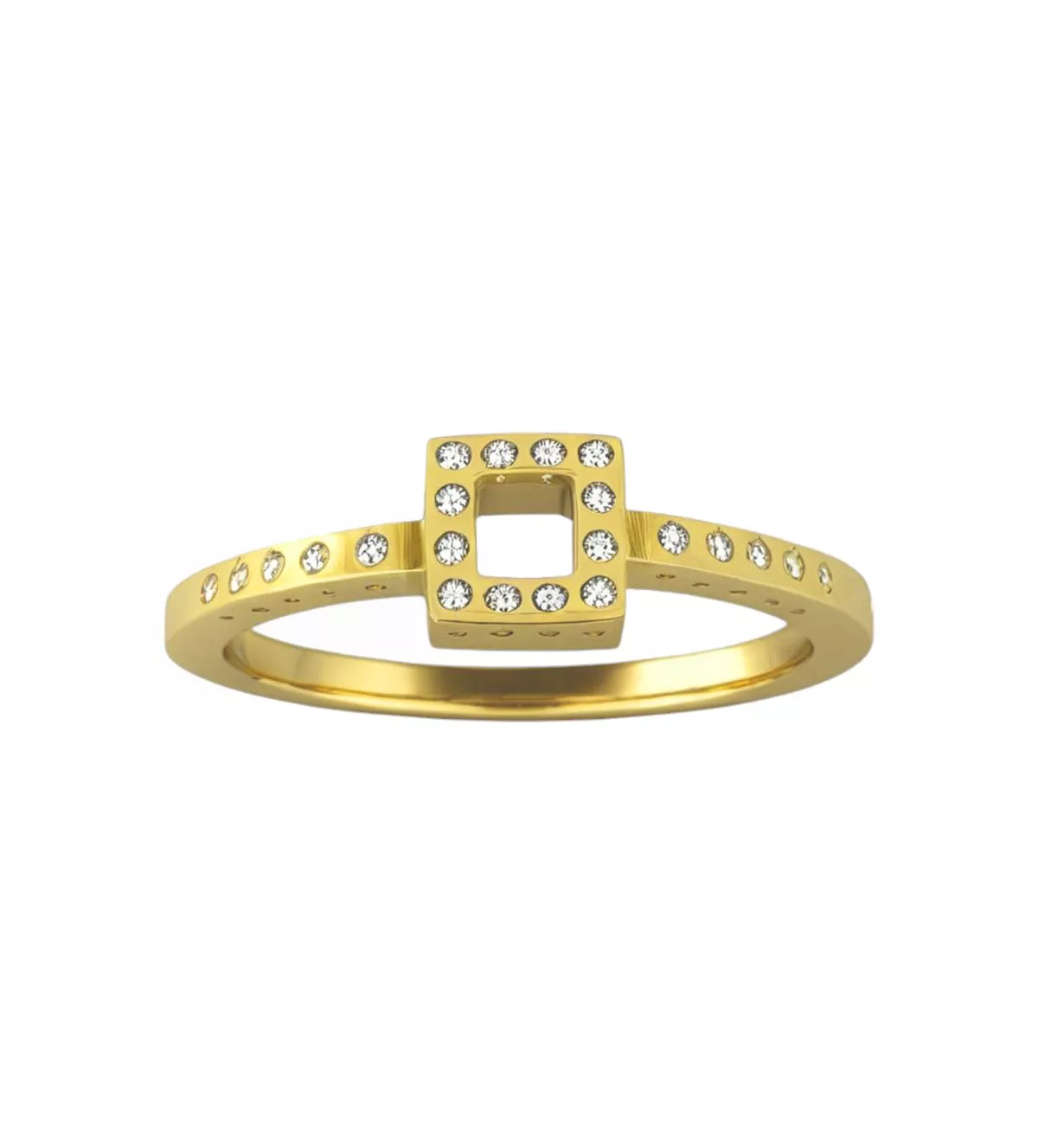 anillo de oro amadrillo con brillantes Cuadrante de Luz