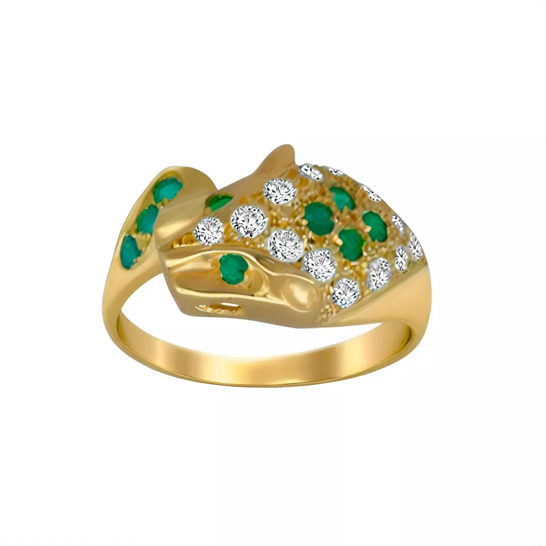 anillo de oro pantera