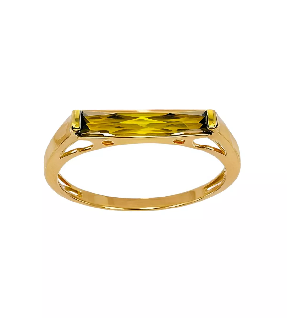 Anillo de oro 18 k. y peridoto Prisma verde"