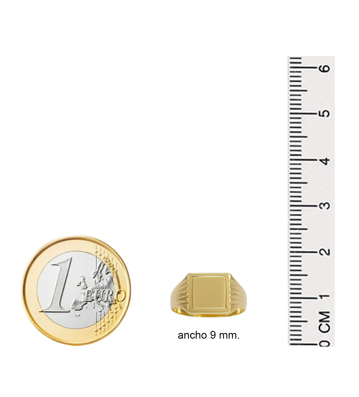 Anillo de oro 18k sello para mujer o niño 131_B-1 anillo de oro sello niño o mujer 131_B-1_Medidas