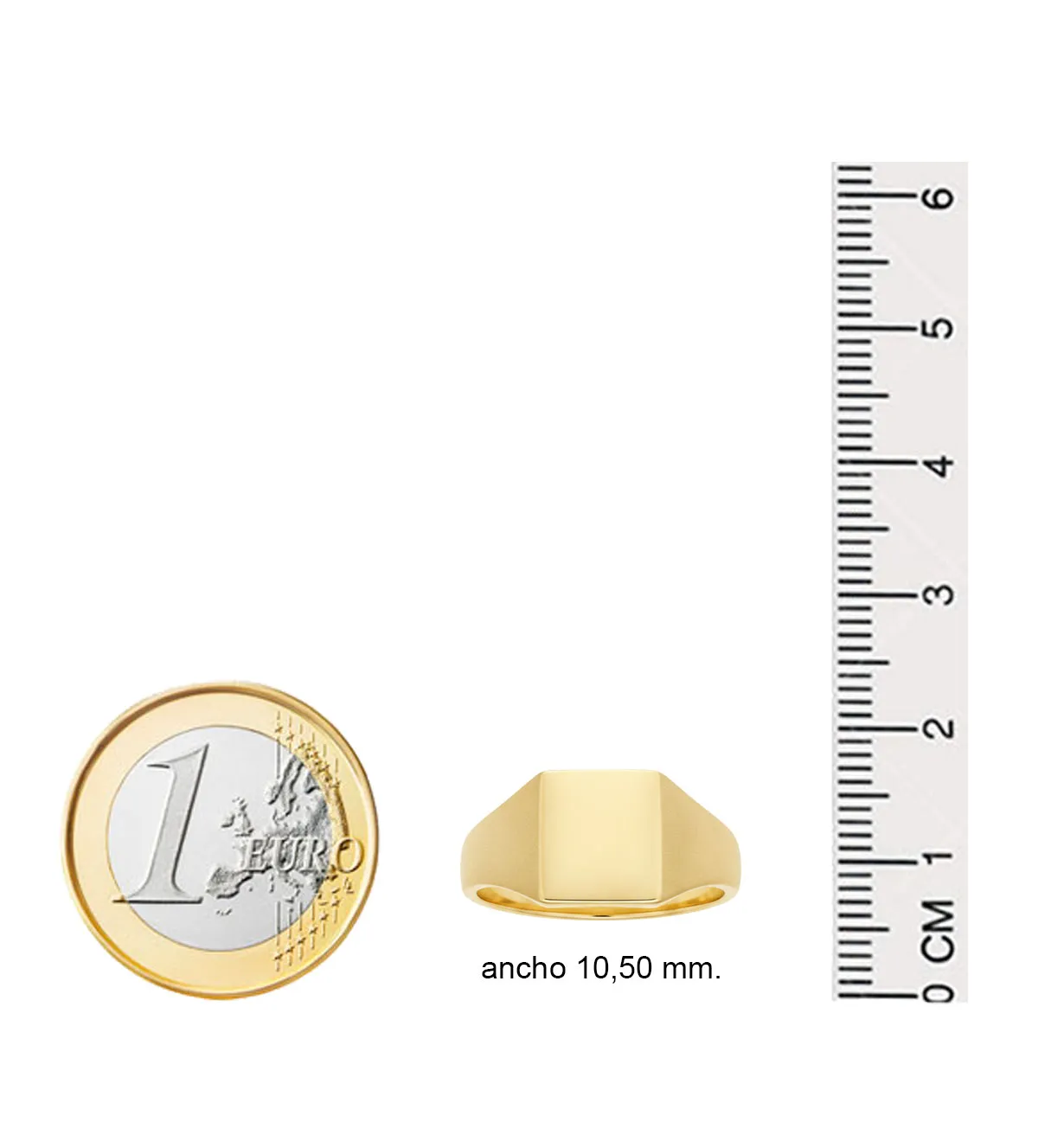 Anillo de oro 18k Sello macizo 083_075 anillo de oro sello para grabar hombre, niño o mujer 083_075_Medidas