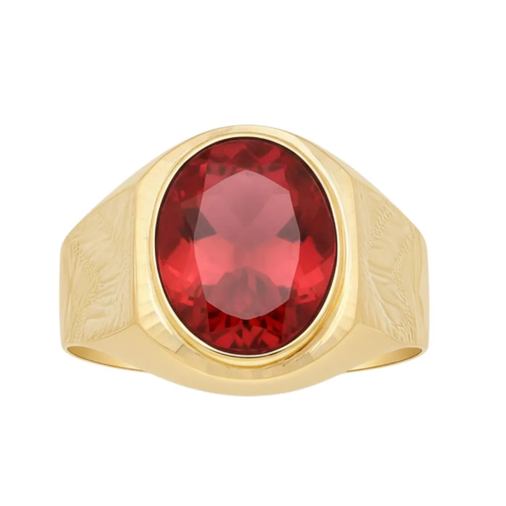 Anillo de oro 18k sello para hombre rubí simil 002_222-S anillo-de-oro-sello-para-hombre-rubi-sintetico-002_222-S_00