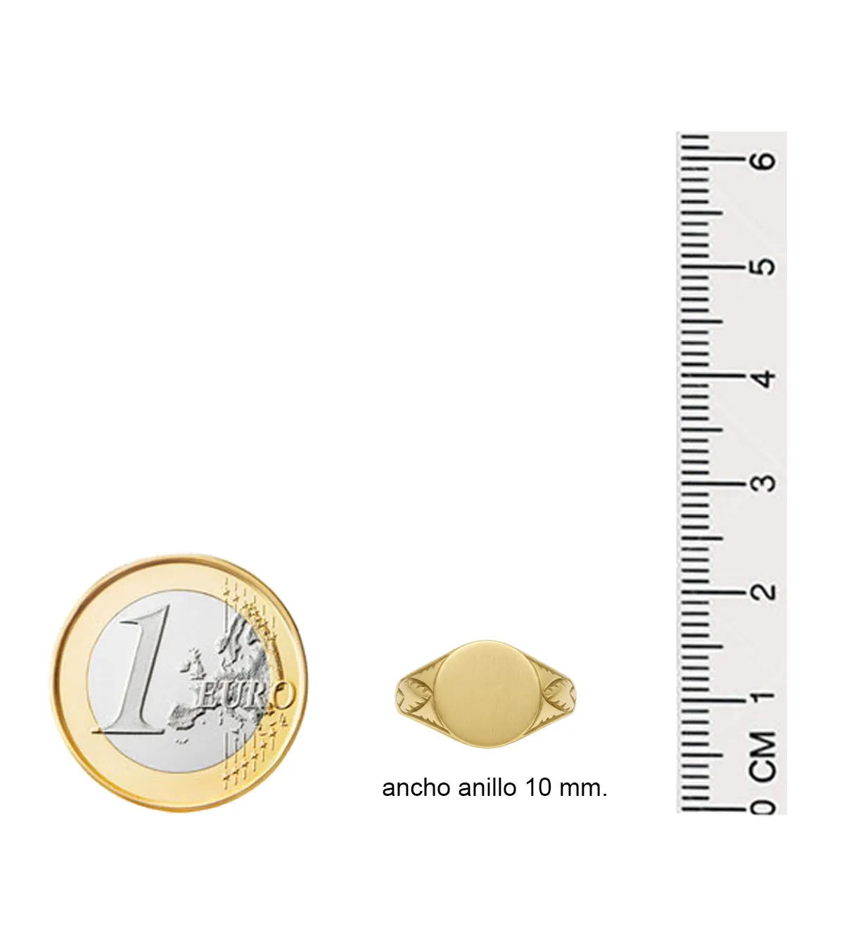 Anillo de oro tipo sello oro 18 ktes 036_S66260 anillo de oro sello para mujer o niño 036_S66260_Medidas