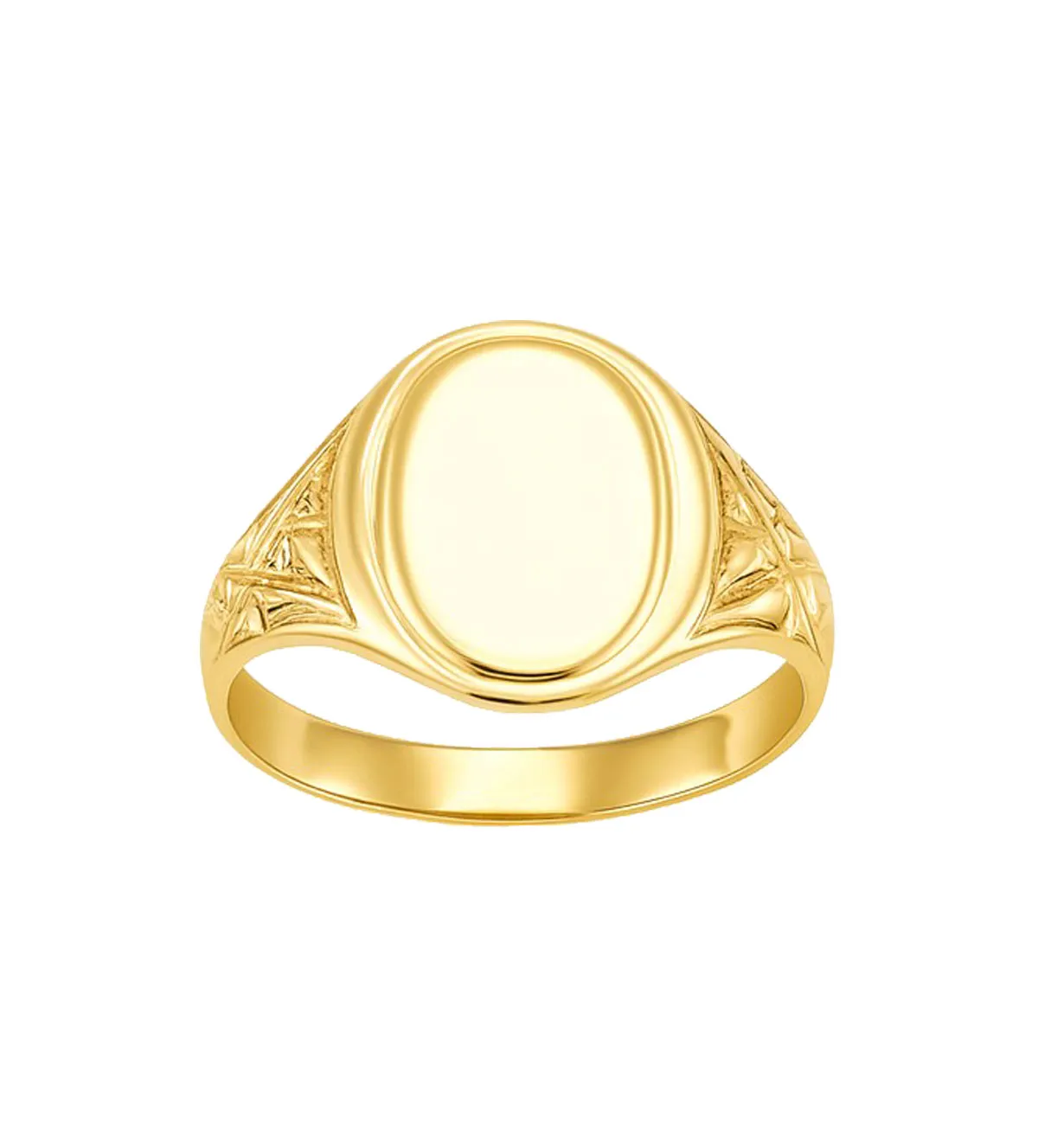 Anillo de oro 18k para niño tipo sello oval 131_B-3 anillo de oro tipo sello para grabar 131_b-3