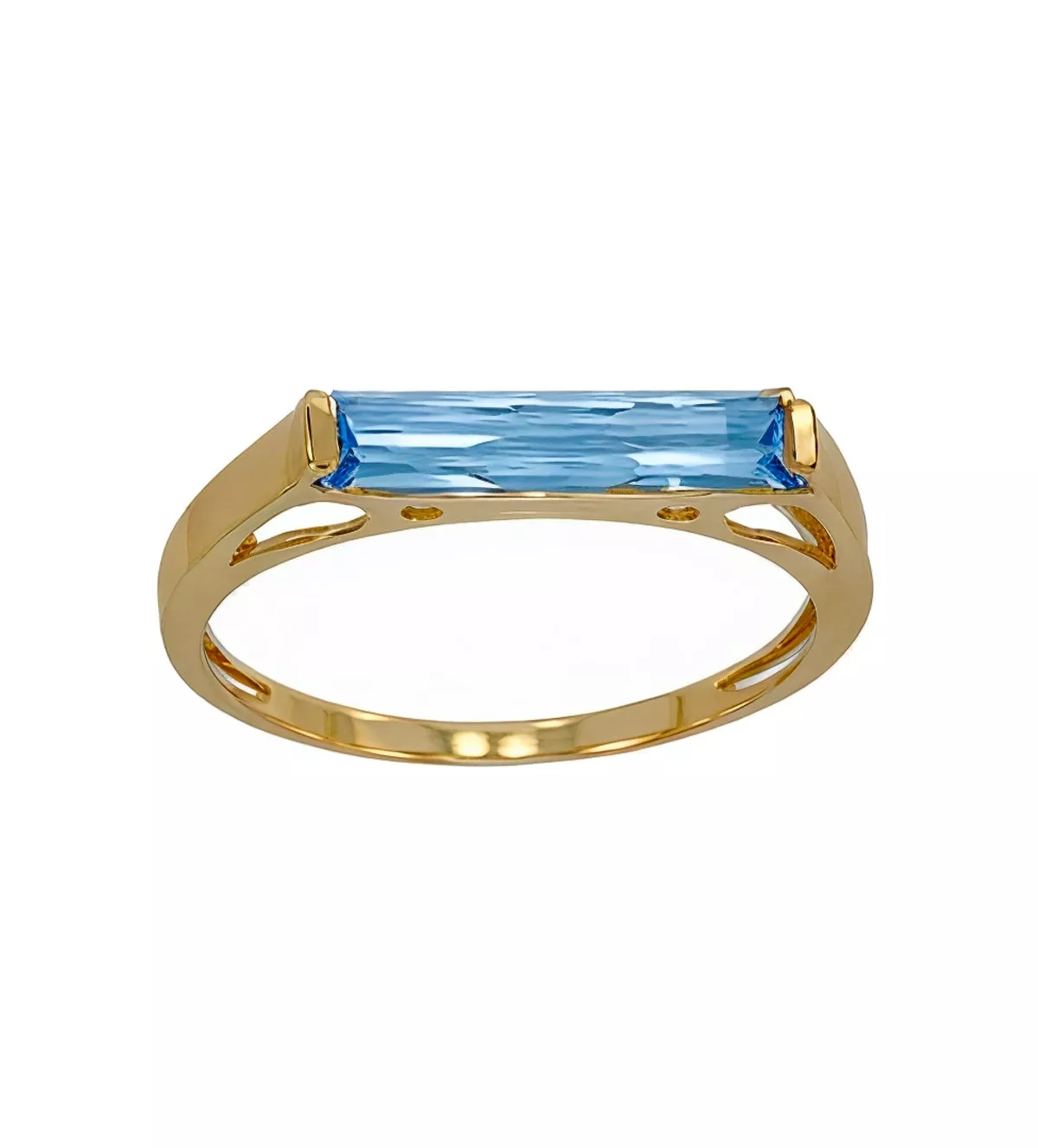 Anillo de oro con topacio "Prisma azul" anillo de oro 18k con topacio azul