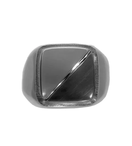 anillo de plata sello para hombre toma frontal