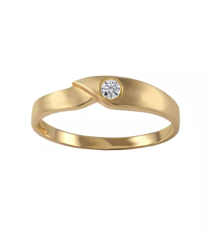 anillo oro 18k con circonita para comunion