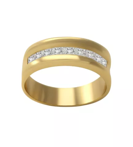 anillo de compromiso oro amarillo 18 ktes con diamantes talla princesa