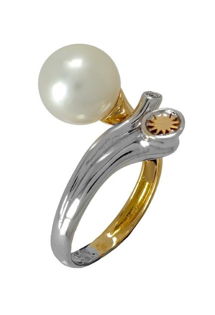 anillo oro bicolor 18 ktes con perla australiana y diamante 095_433441_01