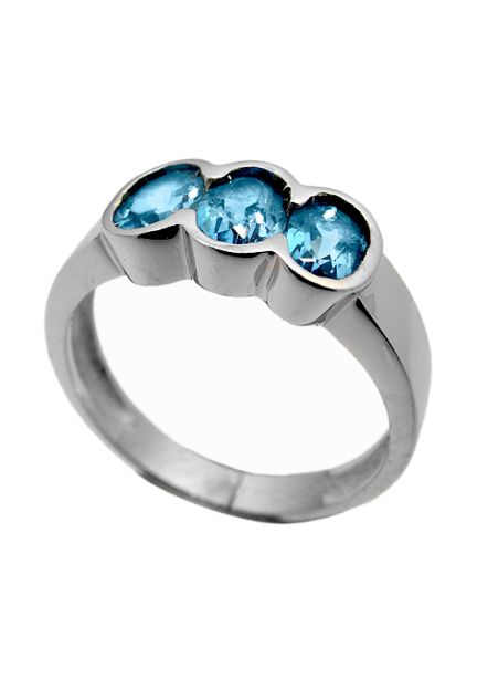 Anillo oro blanco 18 K y topacio azul - foto 1 - rfcia.036_S65275