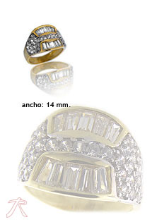 Anillo oro 1ª ley 750 mmas. (18 k.) sortija con piedras señora oro amarillo rfcia.083_JI203