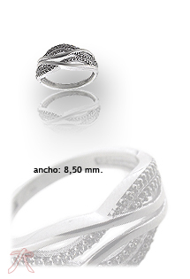 Anillo oro 1ª ley 750 mmas. (18 k.) sortija con piedras señora oro blanco rfcia.243_177-00734