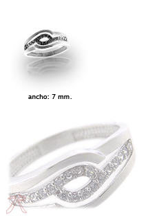 Anillo oro 1ª ley 750 mmas. (18 k.) sortija con piedras señora oro blanco rfcia.243_400-00154