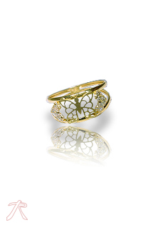 Anillo oro 1ª ley 750 mmas. (18 k.) sortija con piedras niña oro amarillo rfcia.146_C005