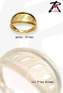 Anillo oro 1ª ley 750 mmas. (18 k.) sortija sin piedras rfcia.085_0111504