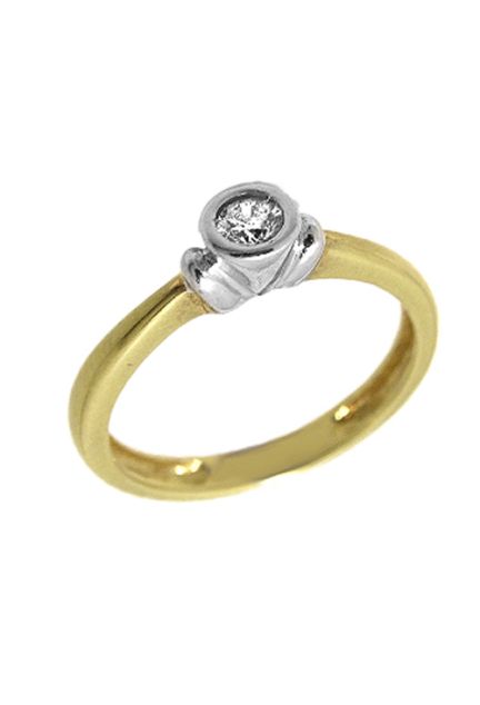 Anillo oro, solitario, mujer, oro bicolor - foto 3 - rfcia.014_5941-0