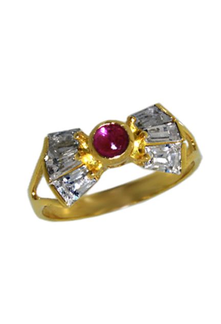 Anillo oro. sortija con piedras. mujer. oro amarillo - foto 1 - rfcia.044_0563