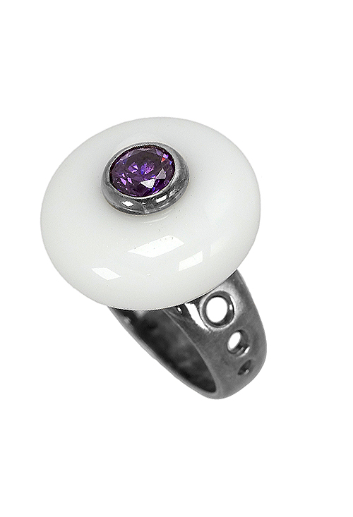 Anillo plata ley ágata blanca y amatista 004_RA2524 Anillo plata ley con agata blanca circular y amatista - foto 3 - rfcia.004_RA2524