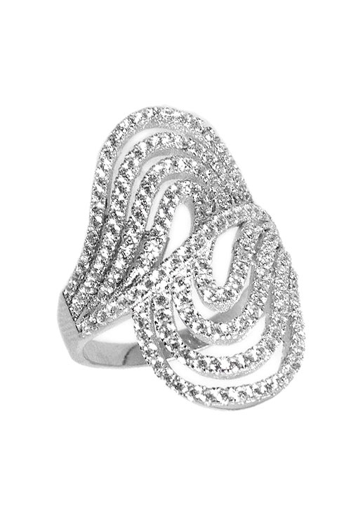 Anillo de plata con circonitas mod ondas 042_A276-S
