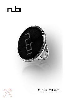 Anillo plata con onix y logo marca rubi 103_NSR497A-1 precio outlet