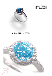 Anillo plata y topacio azul. 103_SR833-TA Anillo plata ley sortija con piedras rfcia.103_SR833-TA