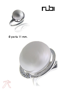 Sortija plata con perla cultivada y circonitas. 103_SR864 Anillo plata ley sortija con piedras rfcia.103_SR864