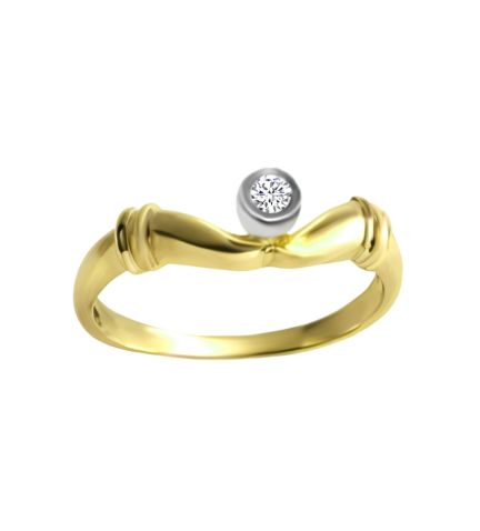 solitario oro bicolor 18 ktes con diamante oportunidad muy barato 037_014