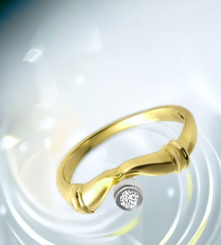 solitario oro bicolor 18 ktes con diamante oportunidad muy barato 037_014 RRSS