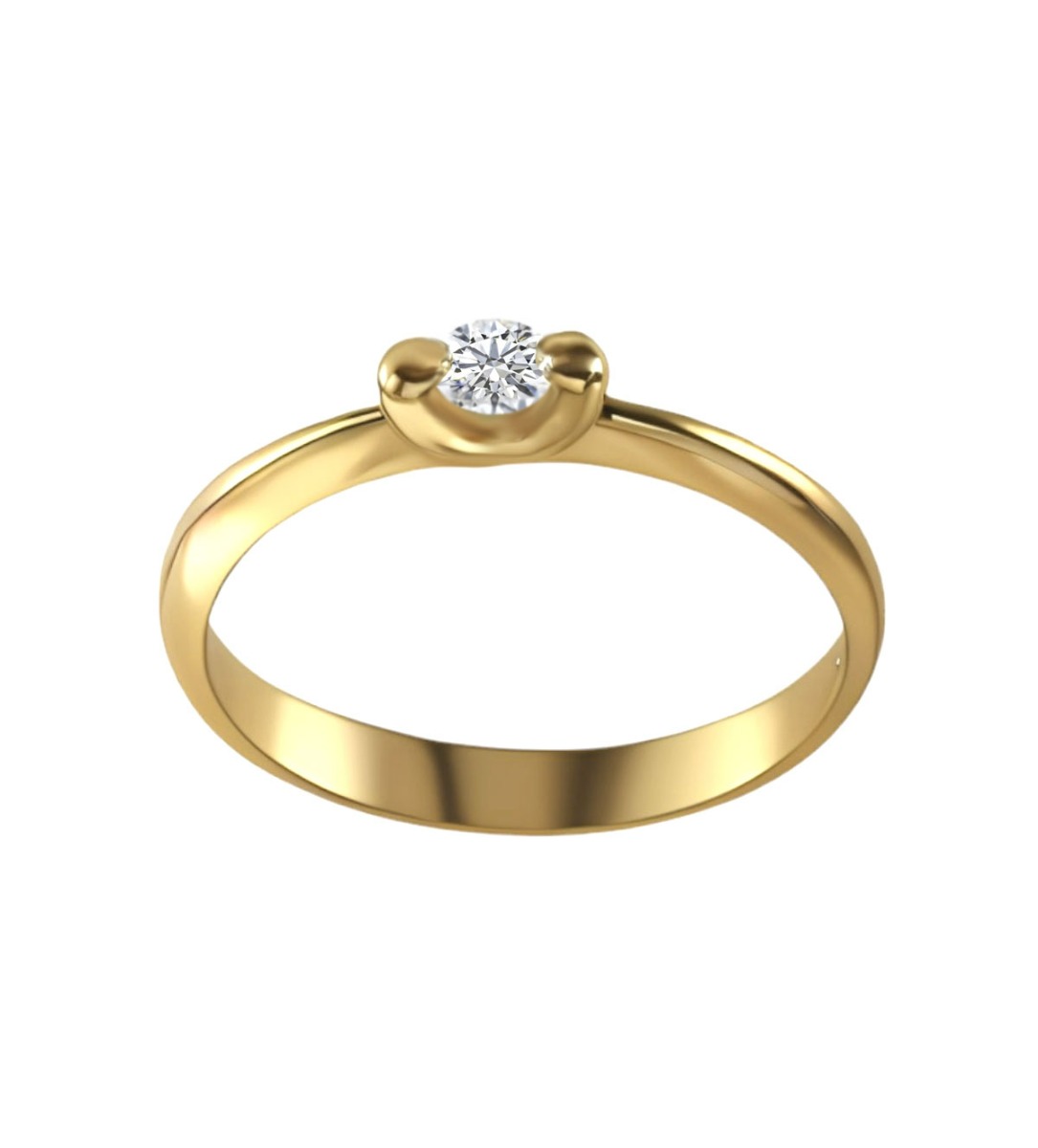 solitario oro amarillo 18K con diamante talla brillante foto frontal precio barato joyeria online 192_Z0258-OA