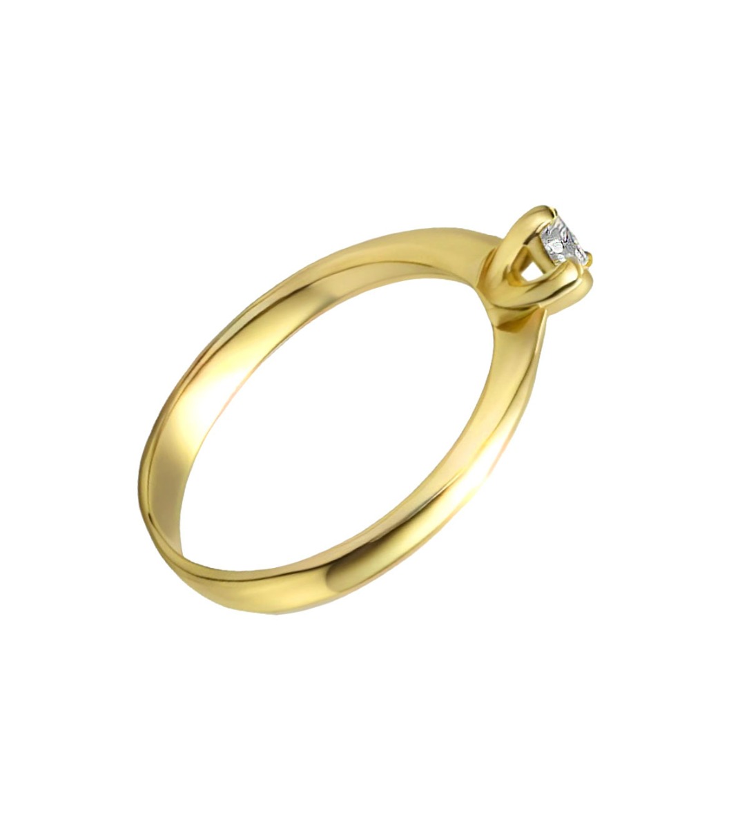solitario oro amarillo 18K con diamante talla brillante foto lateral precio barato joyeria online 192_Z0258-OA_01