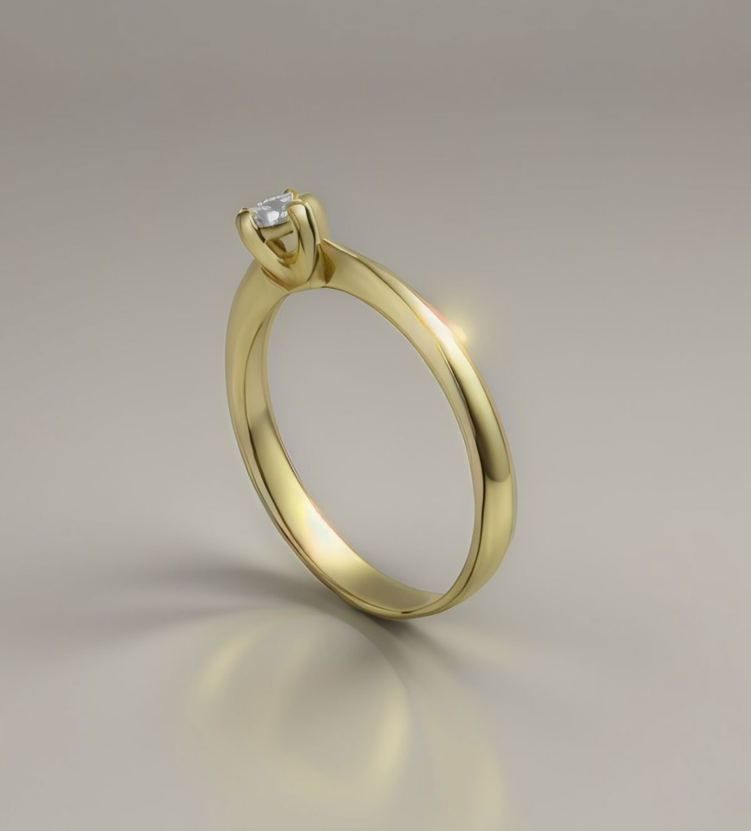 solitario oro amarillo 18K con diamante talla brillante foto renderizada precio barato joyeria online 192_Z0258-OA_02