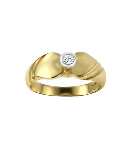 anillo de oro amarillo 18 ktes tipo solitario con diamante precio muy barato 044-0543