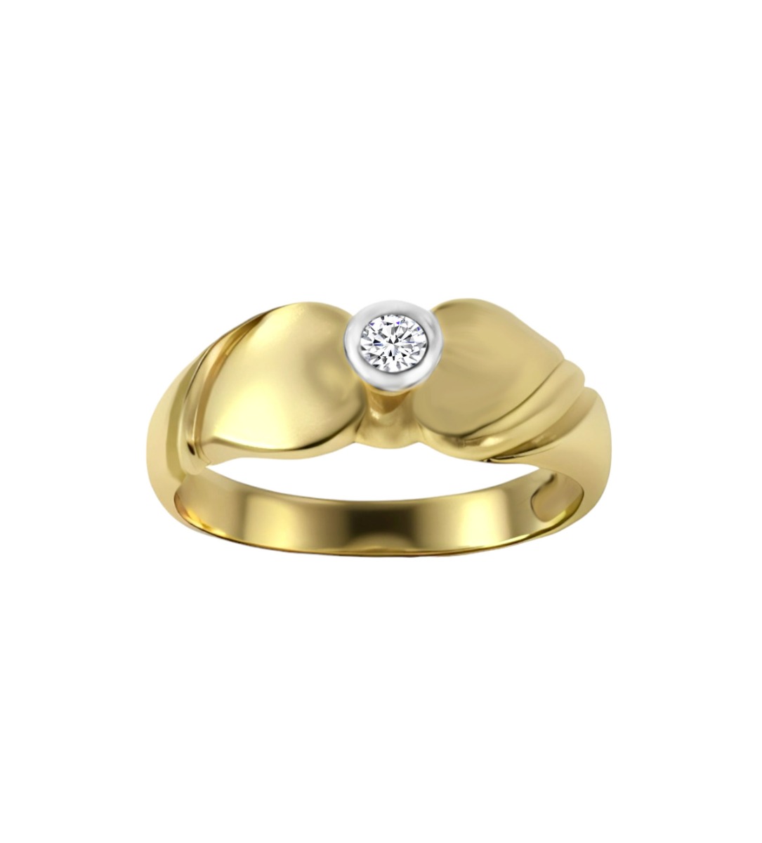 anillo de oro amarillo 18 ktes tipo solitario con diamante precio muy barato 044-0543