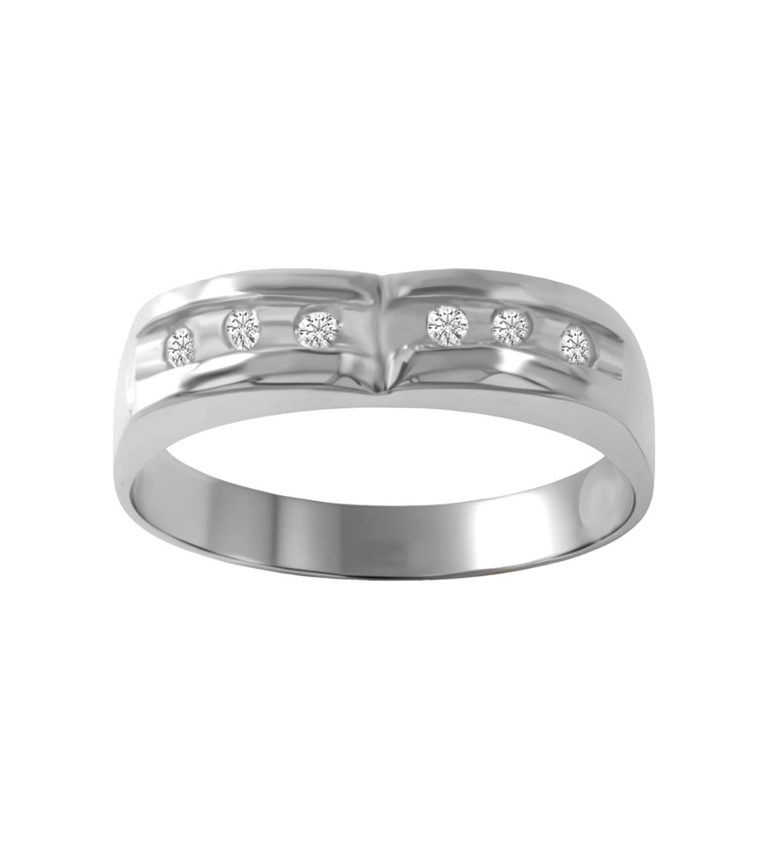 Anillo de compromiso oro blanco y diamantes 192_Z0199 media alianza oro blanco y diamantes anillo de pedida 192_Z0199