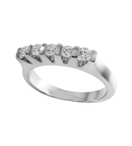 Anillo de compromiso media alianza de oro blanco diamantes - foto 3 - rfcia.065_0001318-00