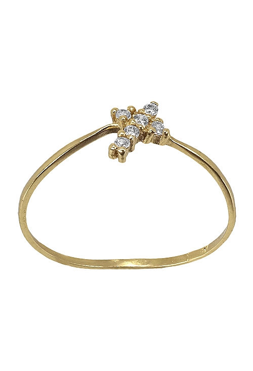 Anillo con cruz de oro amarillo 18 ktes y circonitas 002_52964-S Anillo con cruz de oro amarillo 18 ktes y circonitas 002_52964-S joyas religiosas a precios baratos
