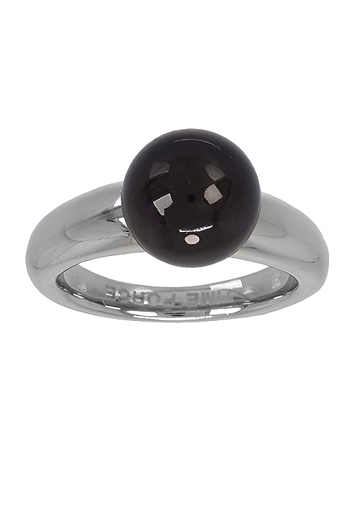 anillo de acero motivo bola negra marca time force a precio barato 237_TS5053S